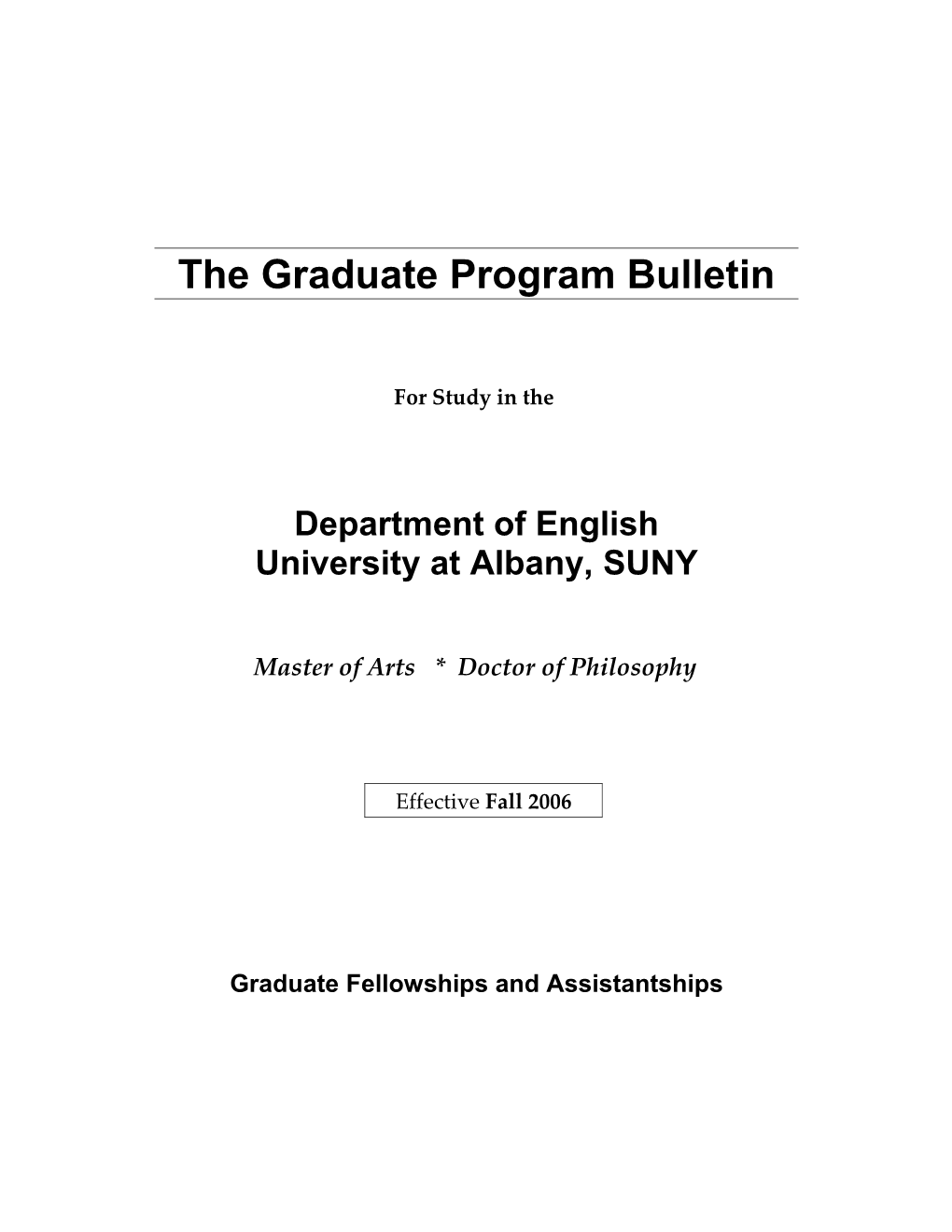 Graduate Studies in English