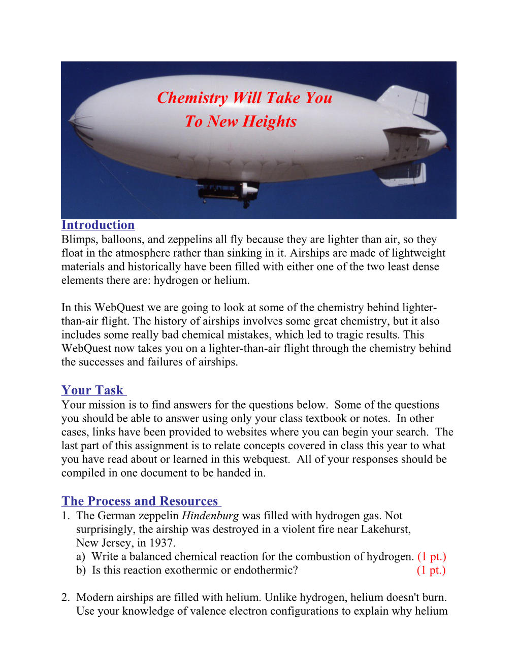 The Chemistry Blimp