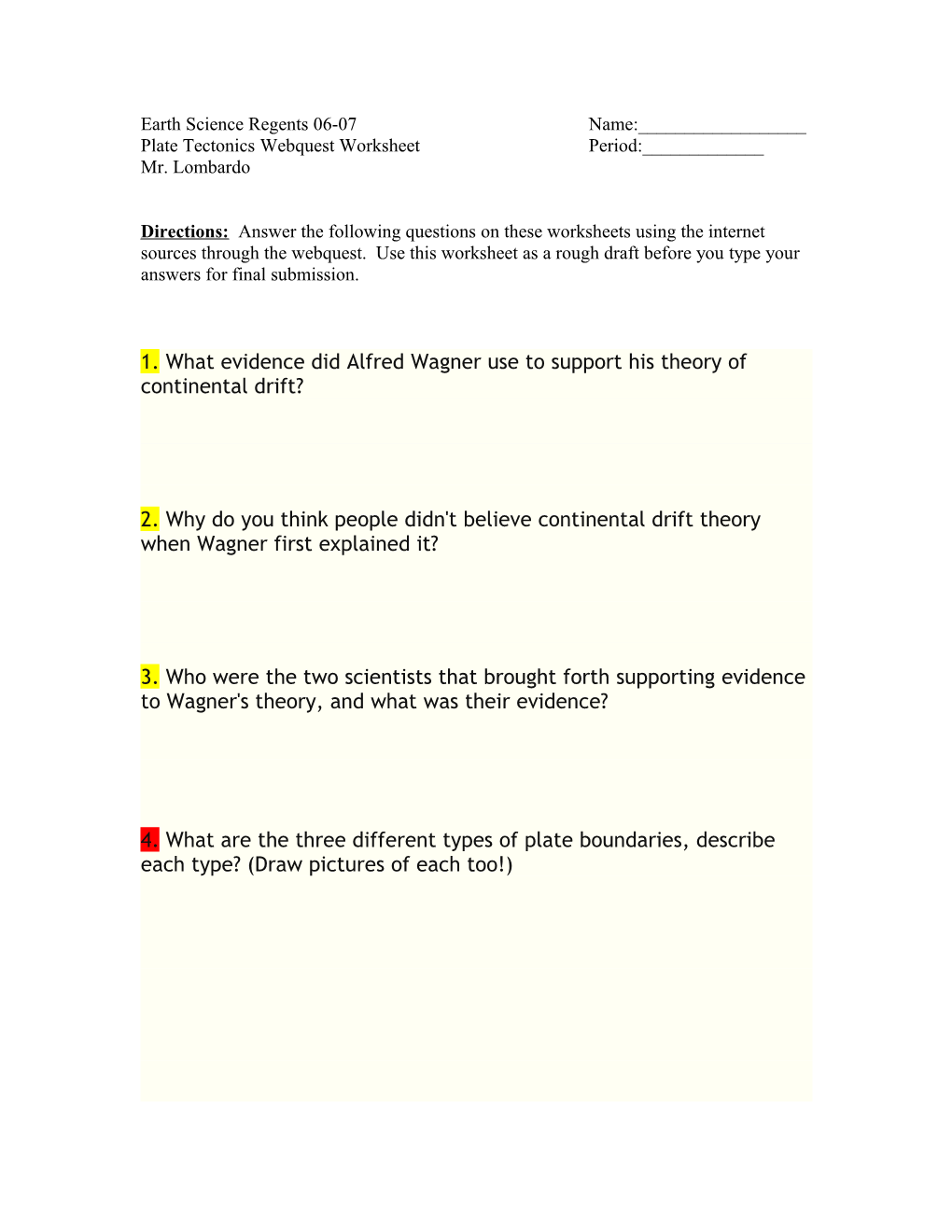 Earth Science Regents 06-07