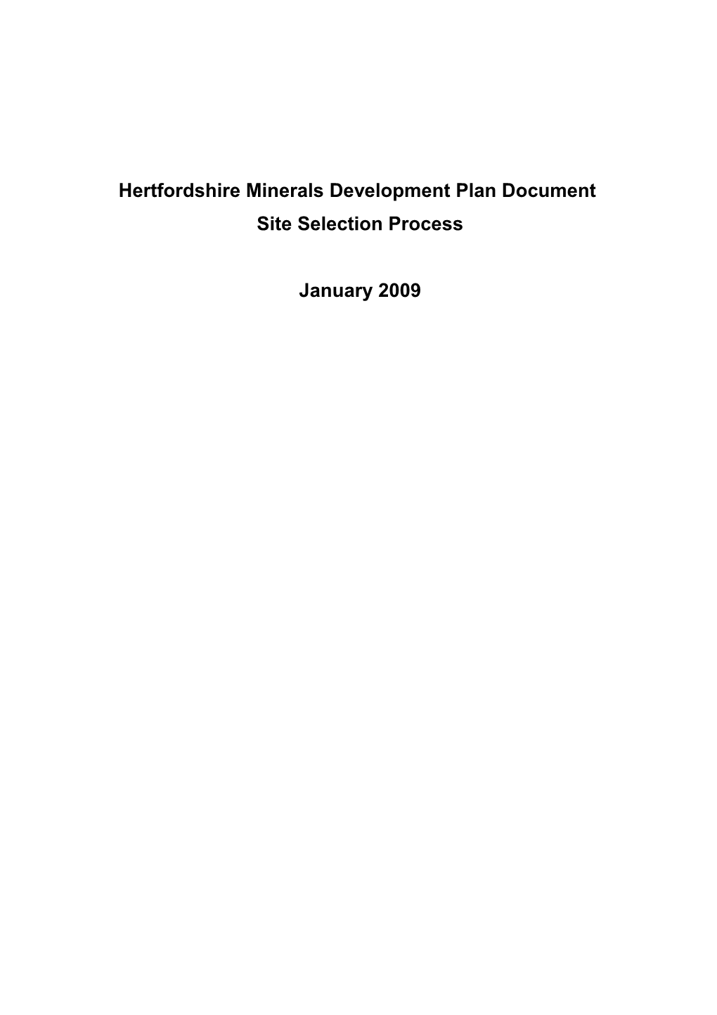 Hertfordshire Minerals Local Plan Review