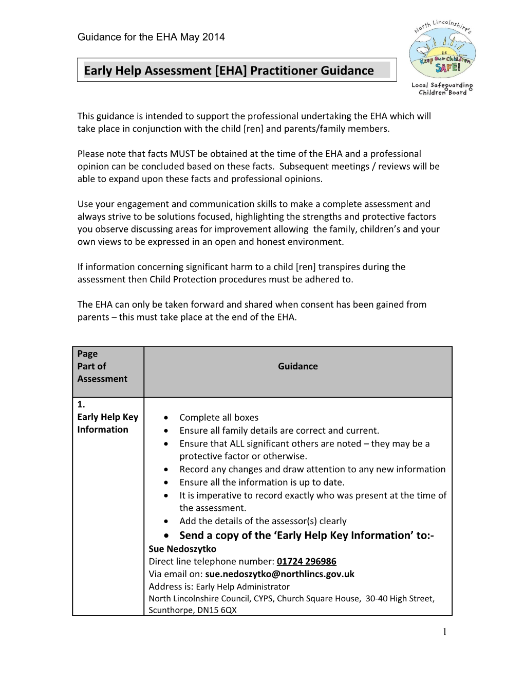 Early Help Assessment EHA Guidance