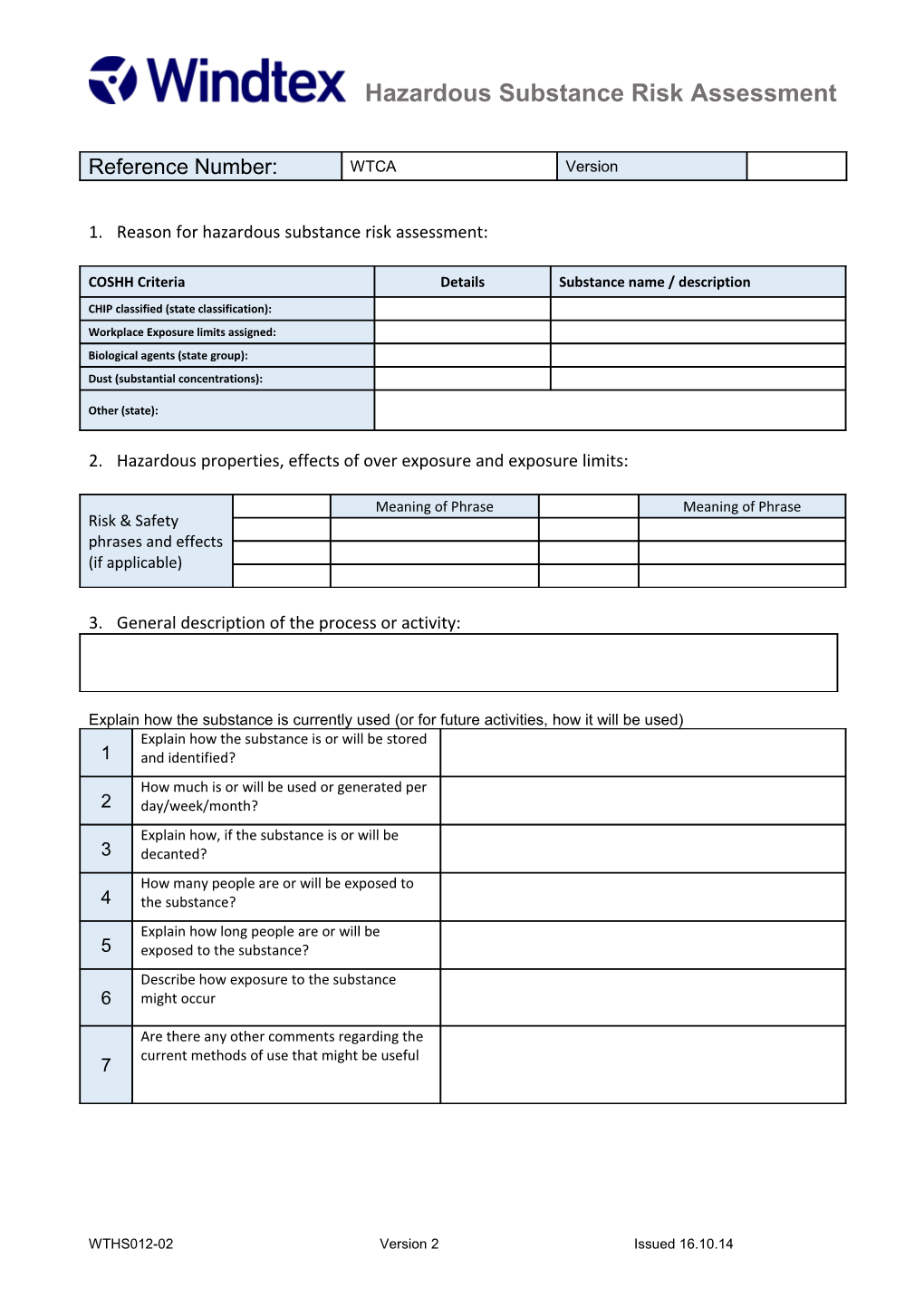 Hazardous Substance Risk Assessment