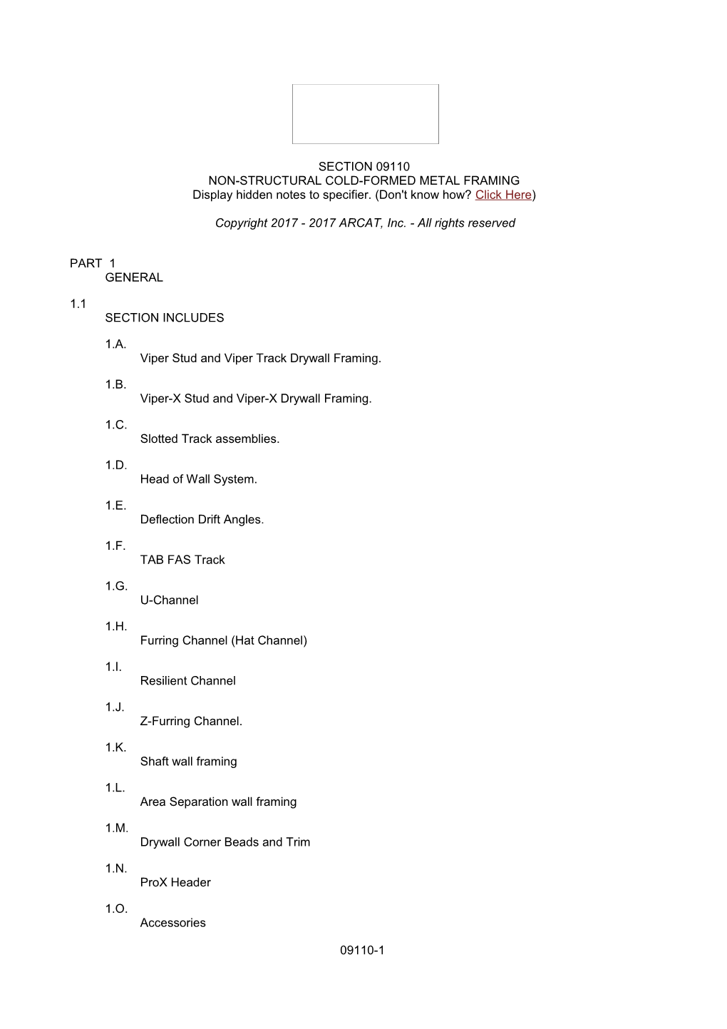 Non-Structural Cold-Formed Metal Framing