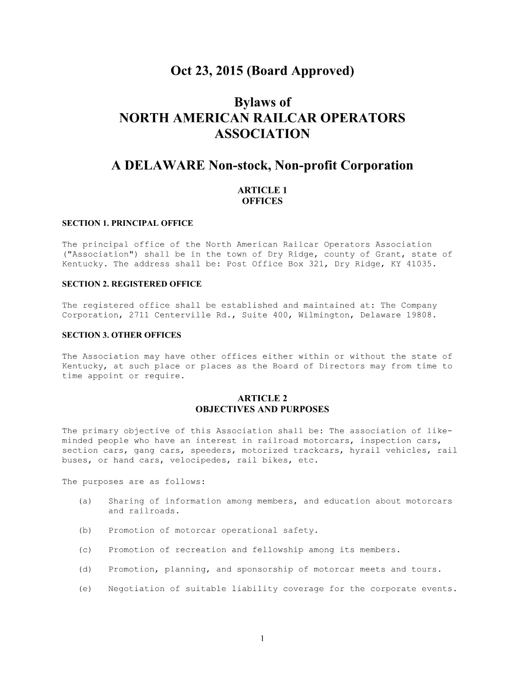 North American Railcar Operators