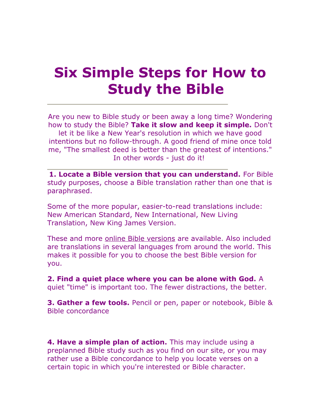 Six Simple Steps for How to Study the Bible