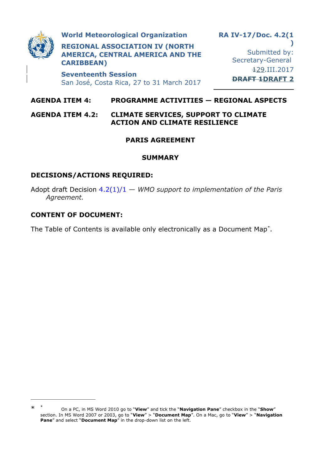 WMO Document Template s16