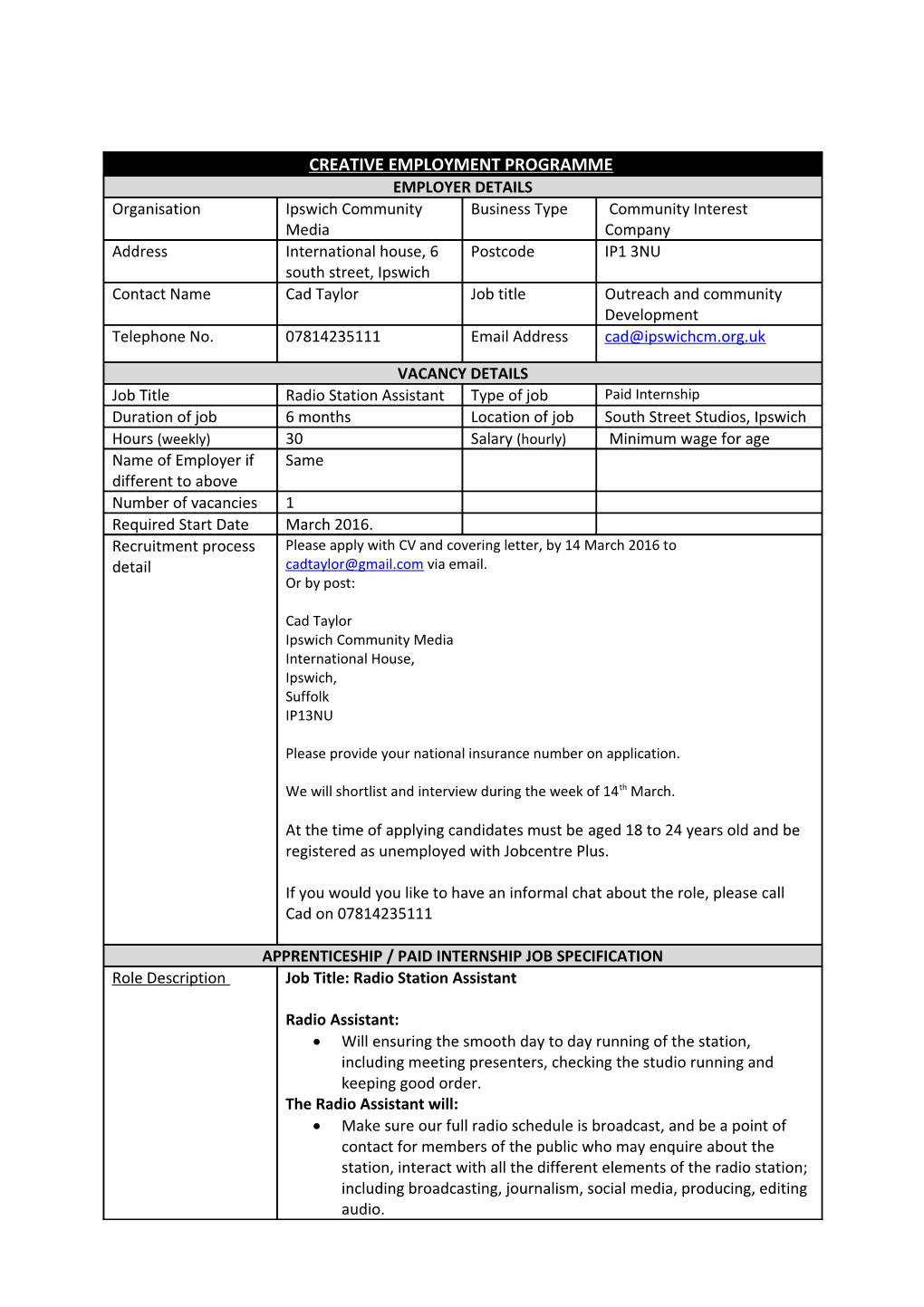 Please Complete ALL Sections of This Form and Give to Your Local Jobcentre Plus