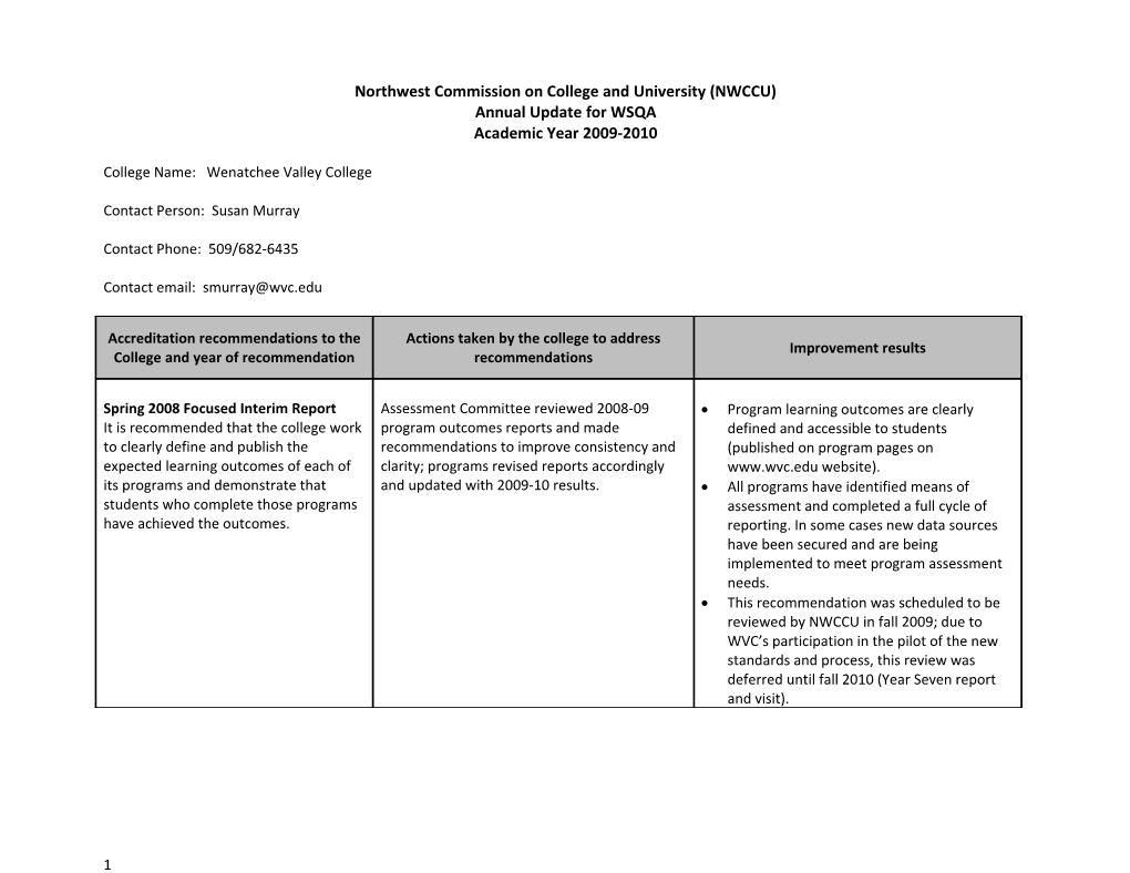 Northwest Commission on College and University (NWCCU)