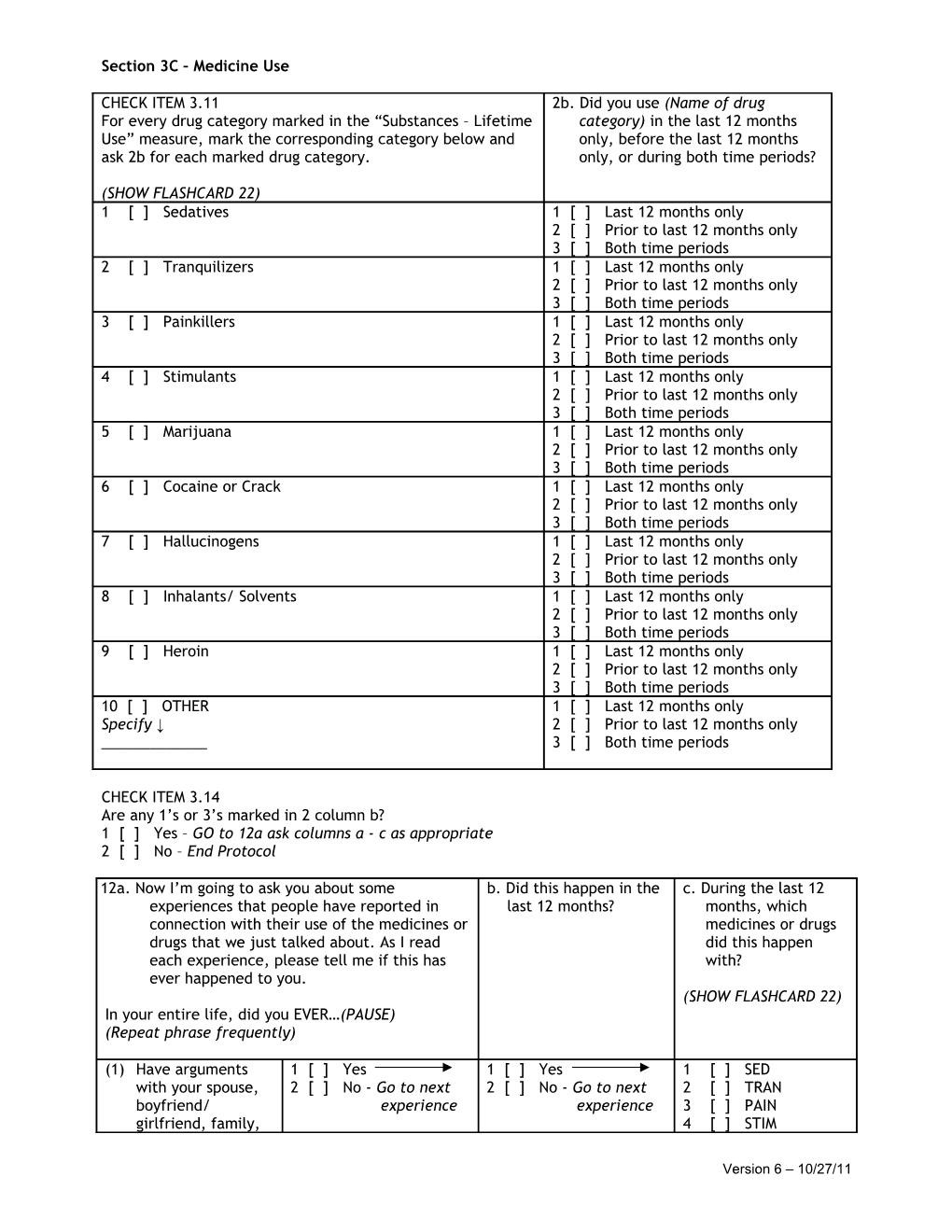 Section 3C Medicine Use