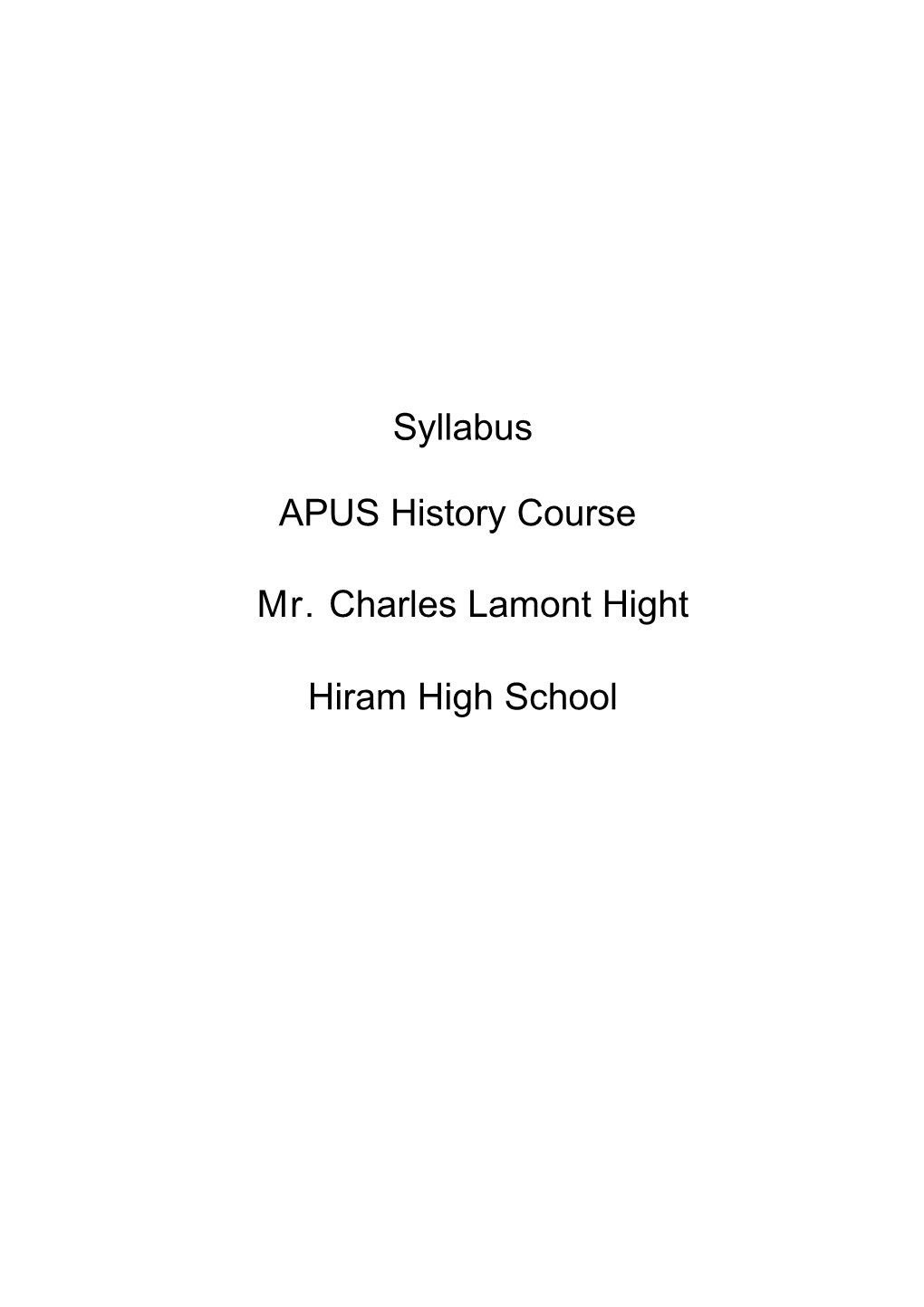 APUS History Course