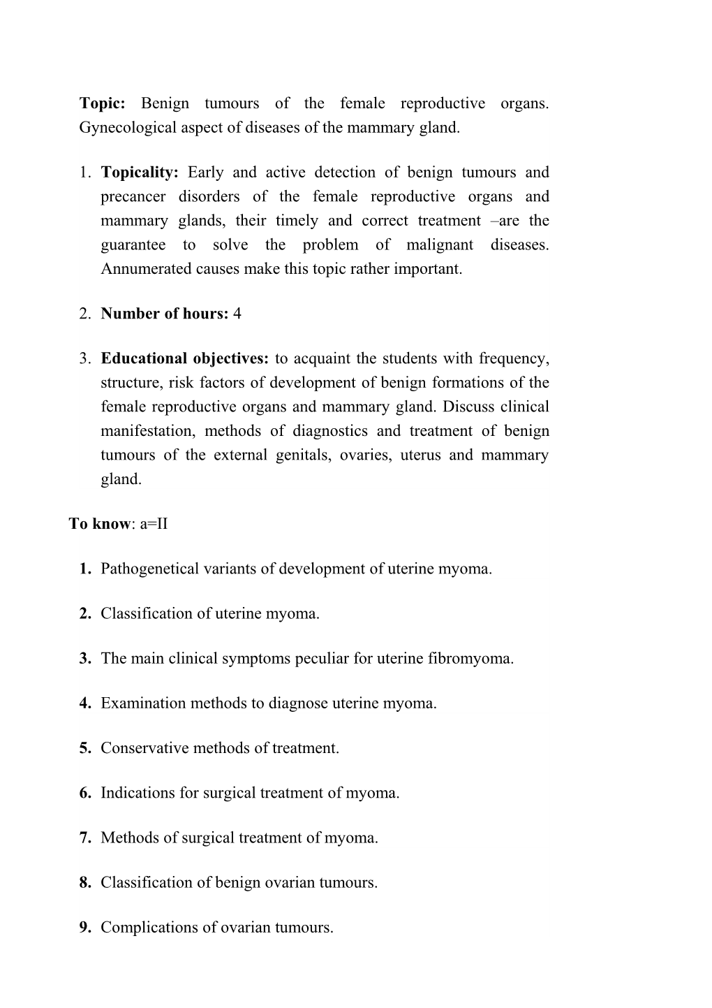 Benign and Malignant Ovarian Tumors