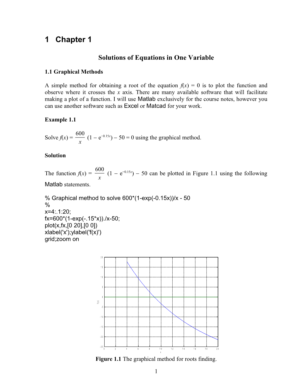 Solutions of Equations in One Variable