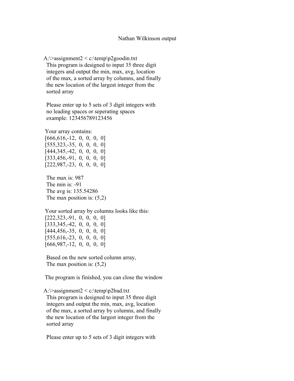 Nathan Wilkinson Output