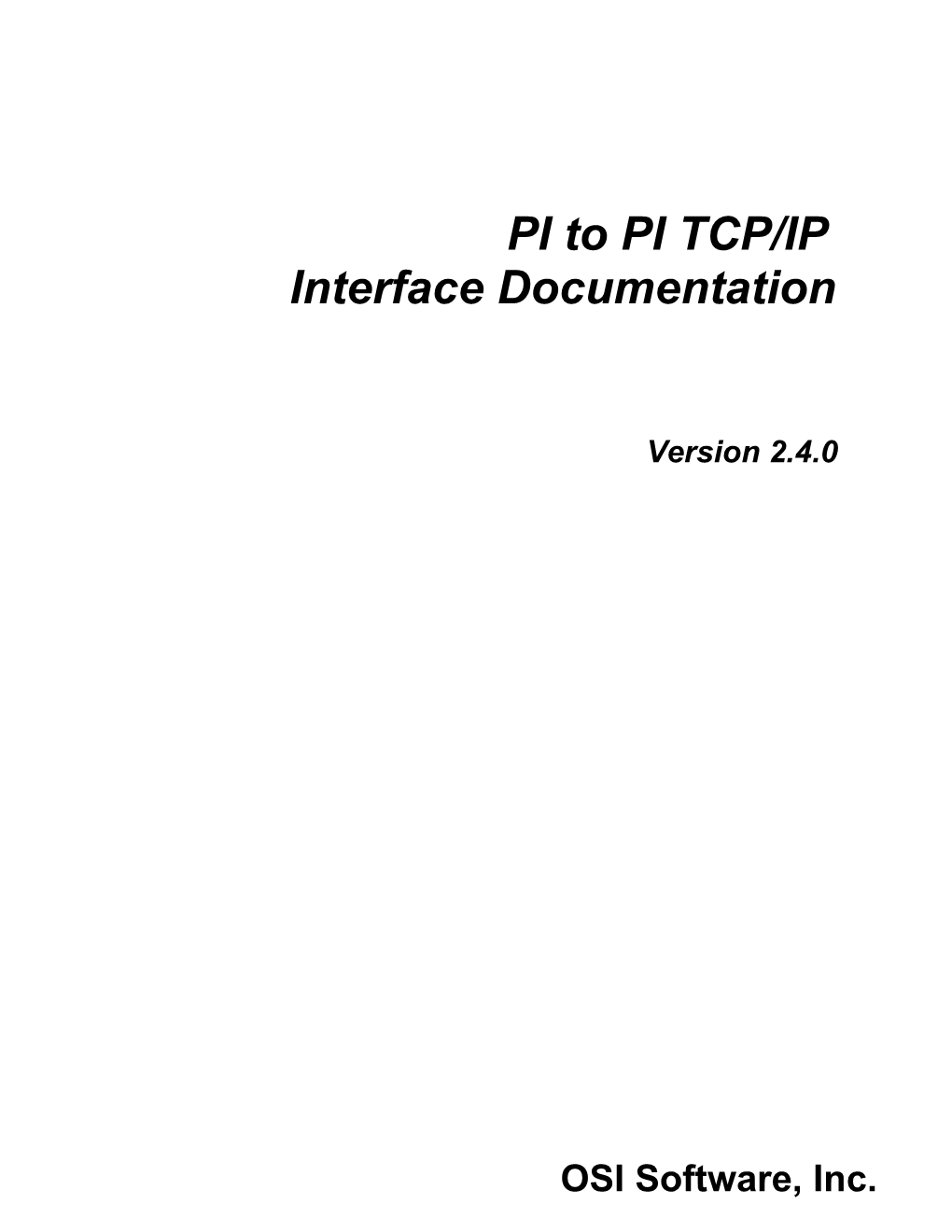 PI to PI TCP/IP Interface Documentation