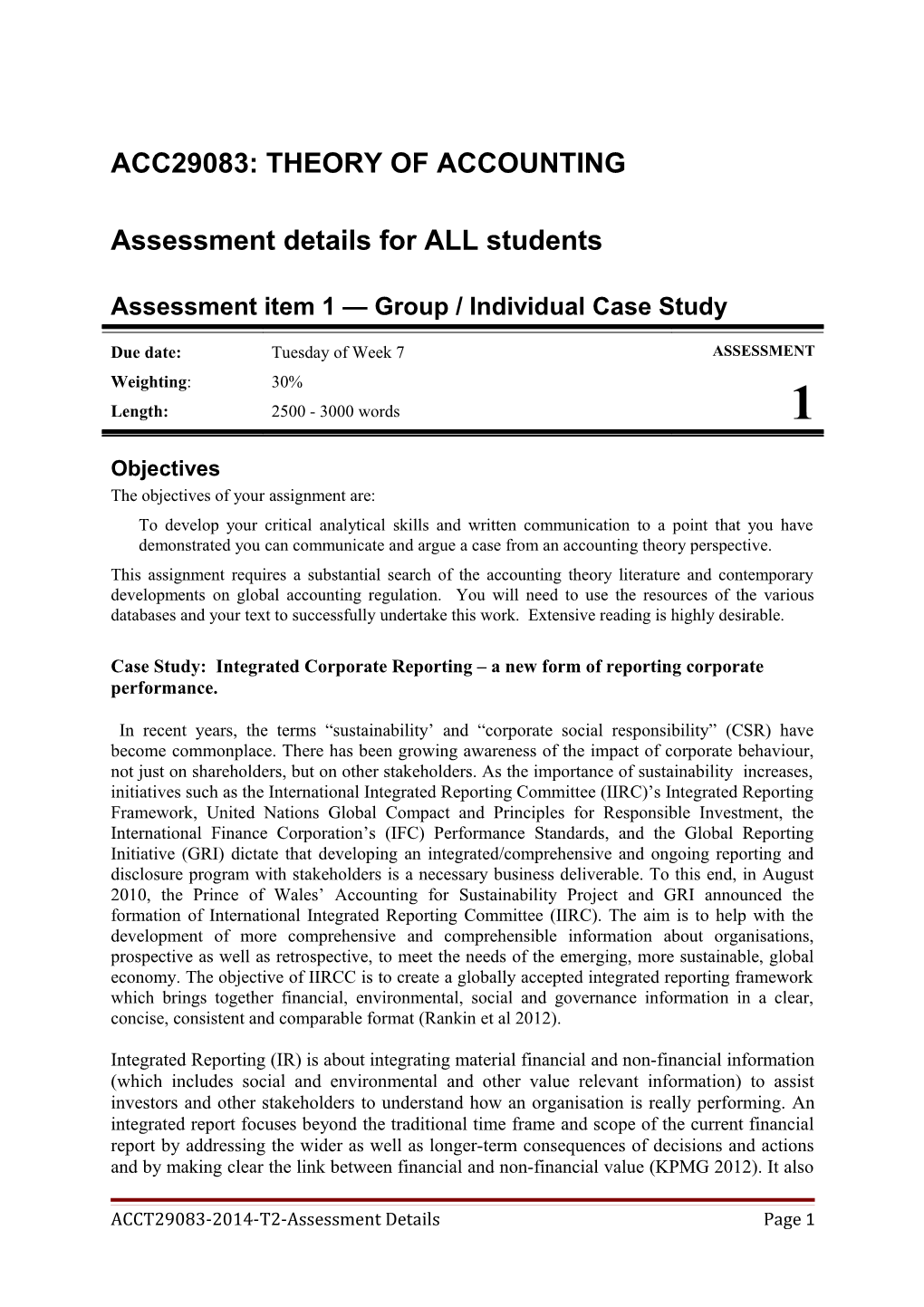 Assessment Details for ALL Students