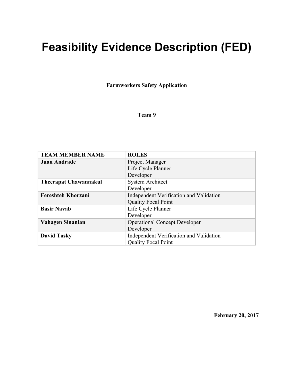 Feasibility Rationale Description (FRD) s3