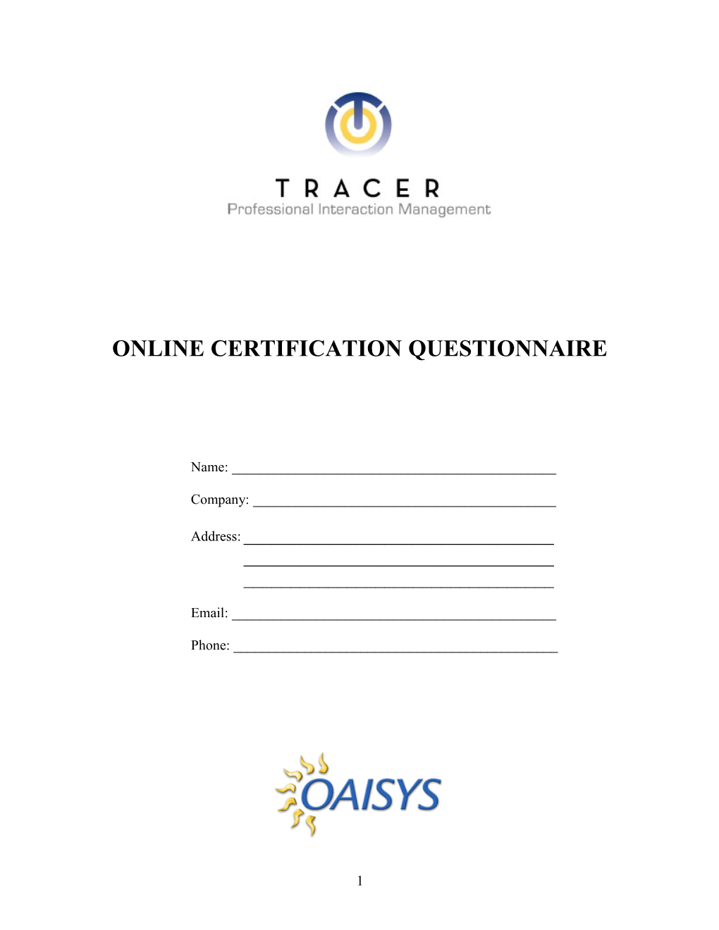 Tracer Certification Quiz