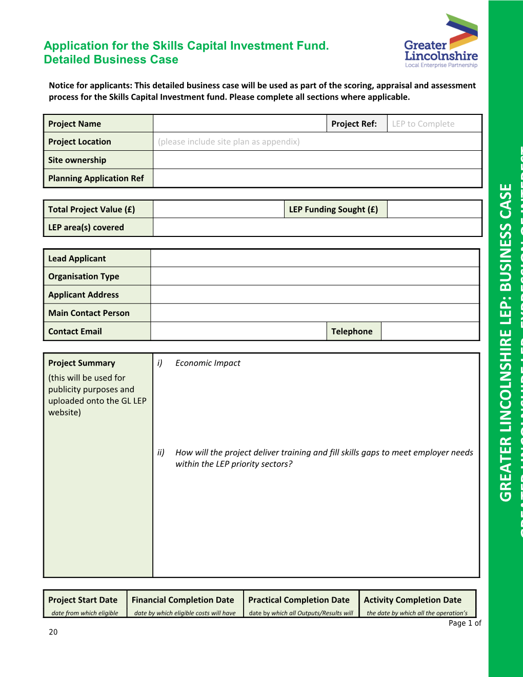 Outline Application Form