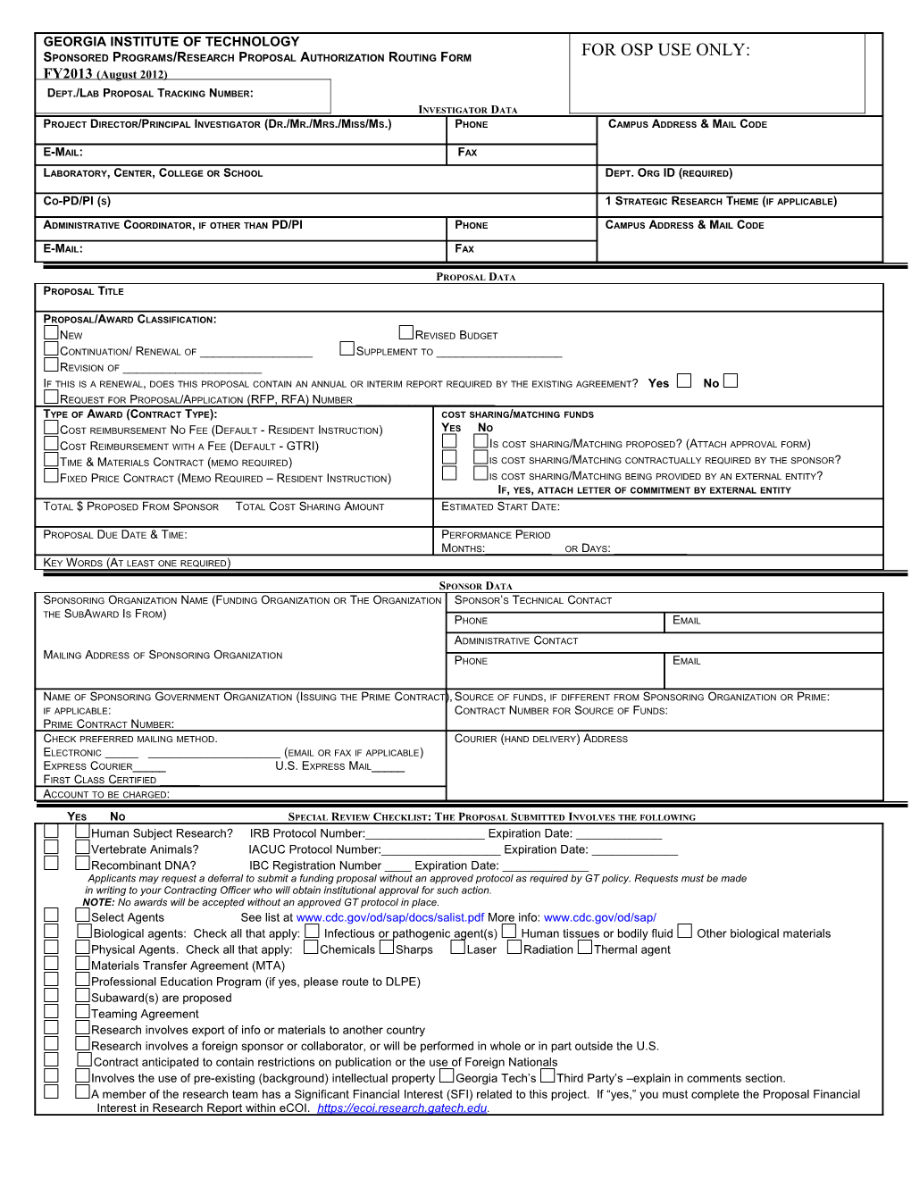 Routing and Approvals for Completed Proposal