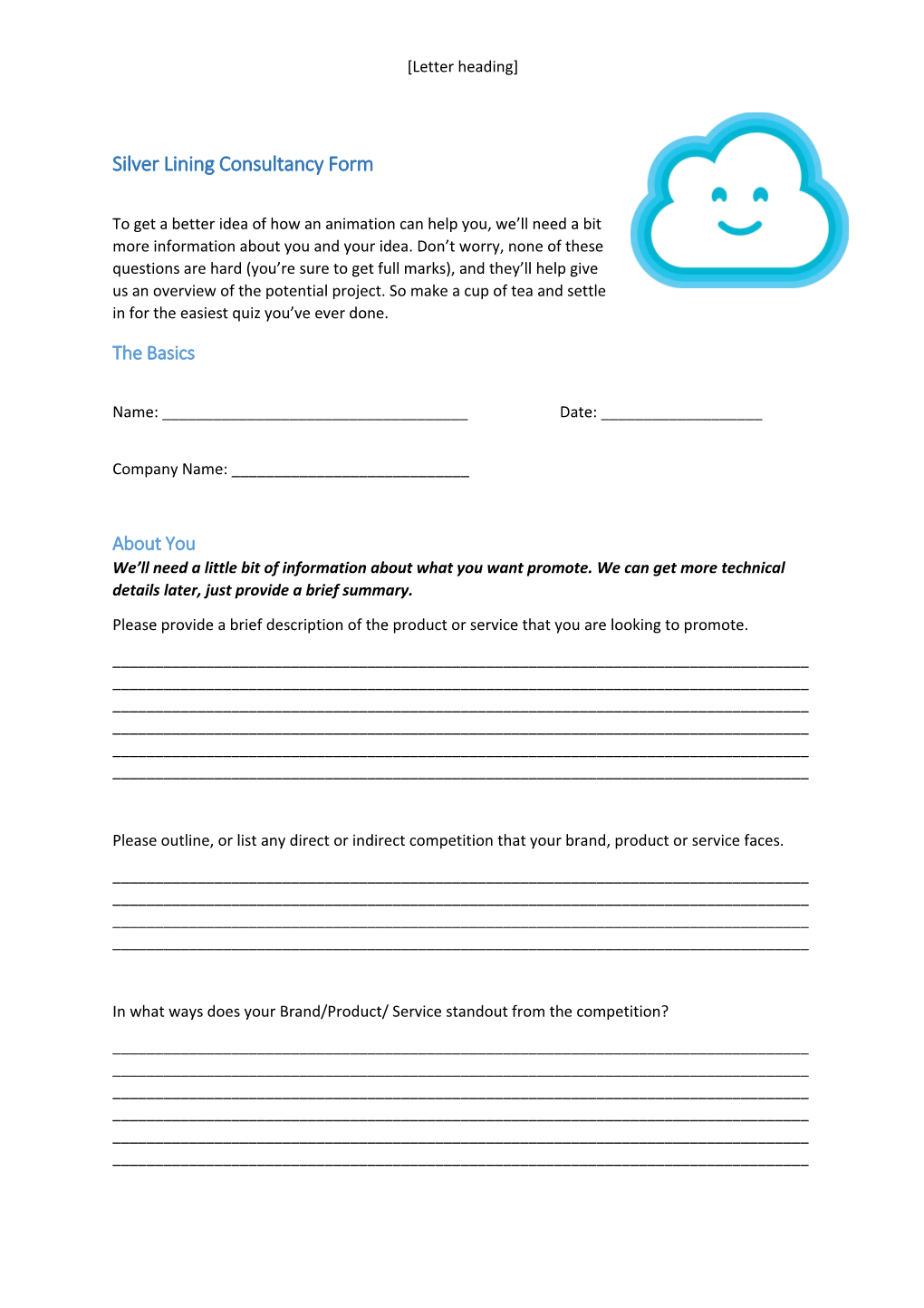 Silver Lining Consultancy Form