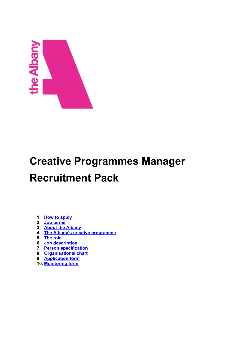 Creative Programmes Manager