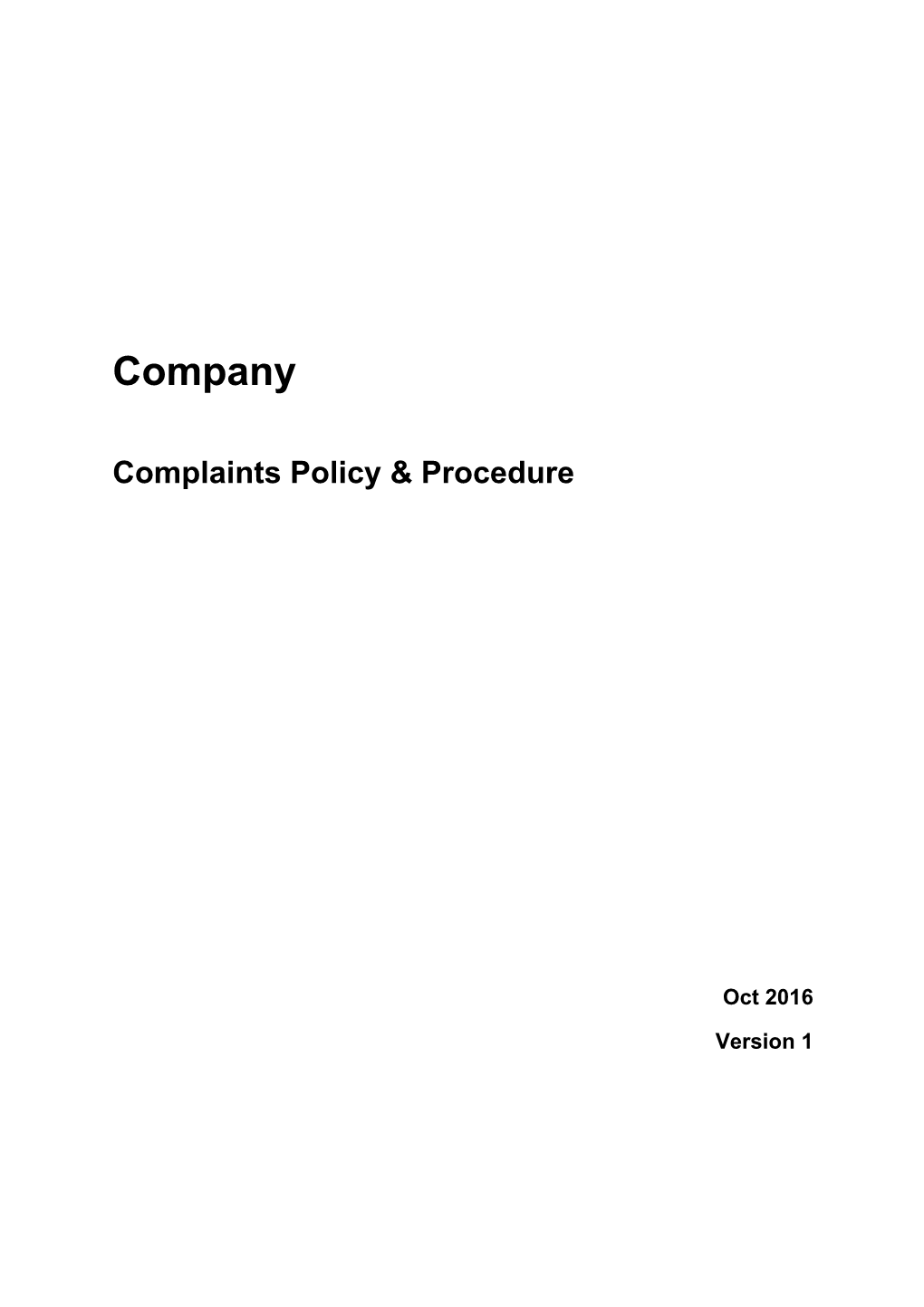 Complaints Policyprocedure