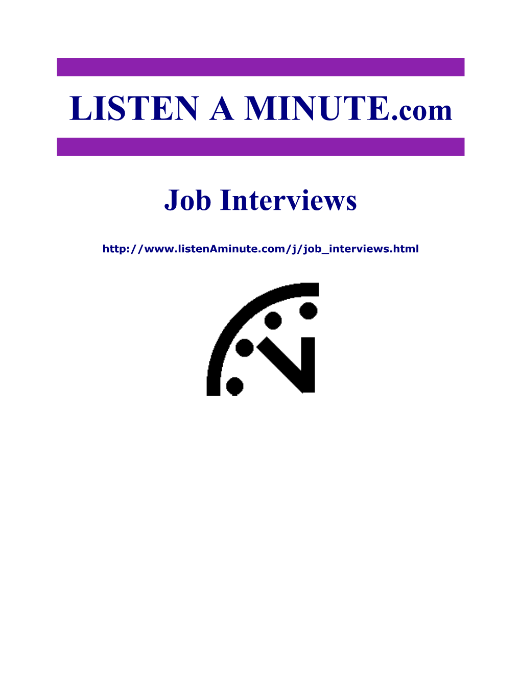 Listen a Minute.Com - ESL Listening - Job Interviews