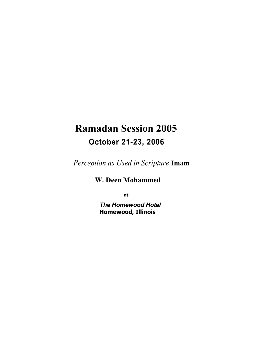 Ramadan Session 2005