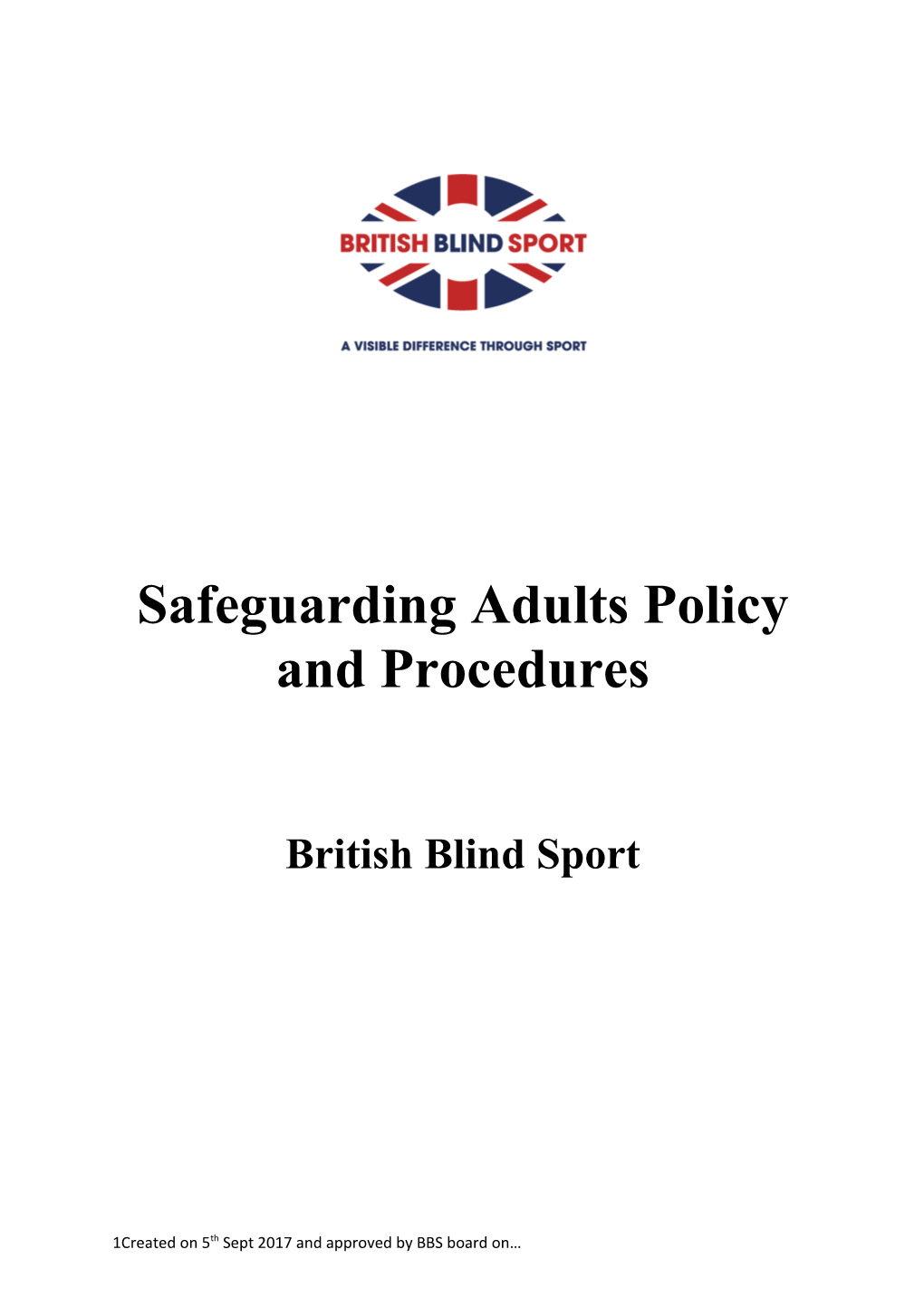 Safeguarding Adults Policy and Procedures