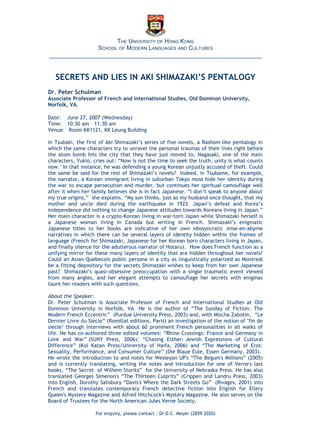 Secrets and Lies in Aki Shimazaki S Pentalogy