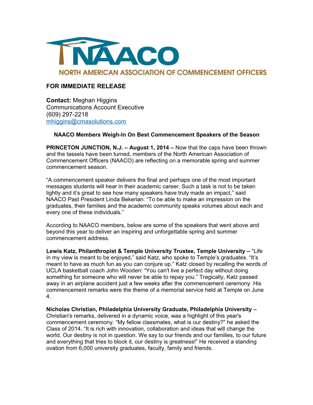 NAACO Members Have Spoken