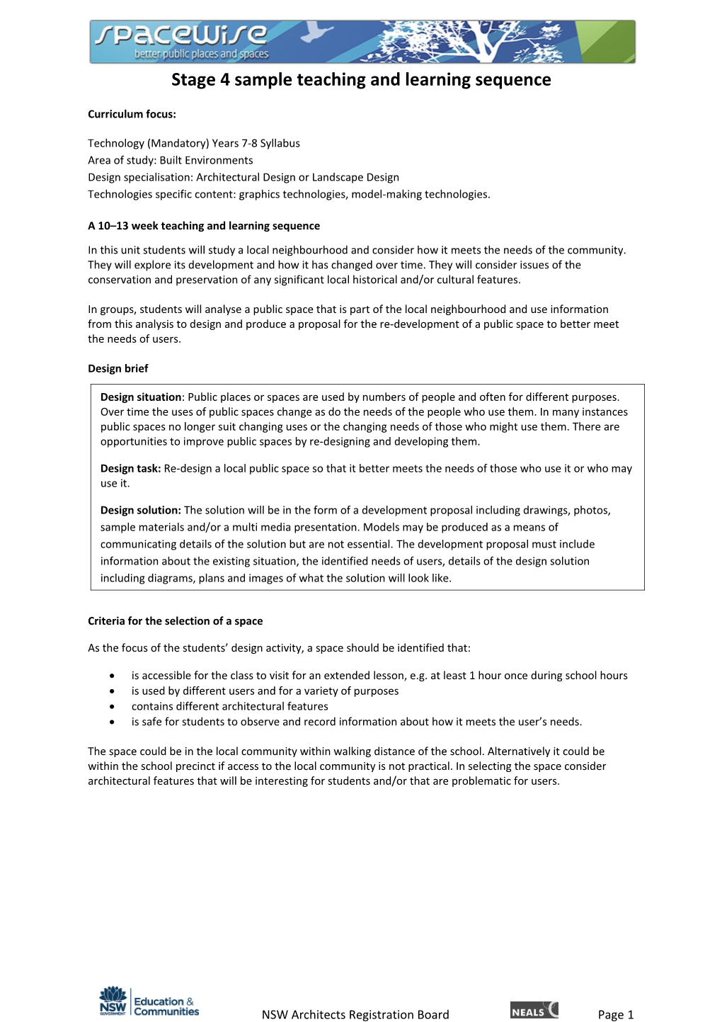 Stage 4 Sample Teaching and Learning Sequence