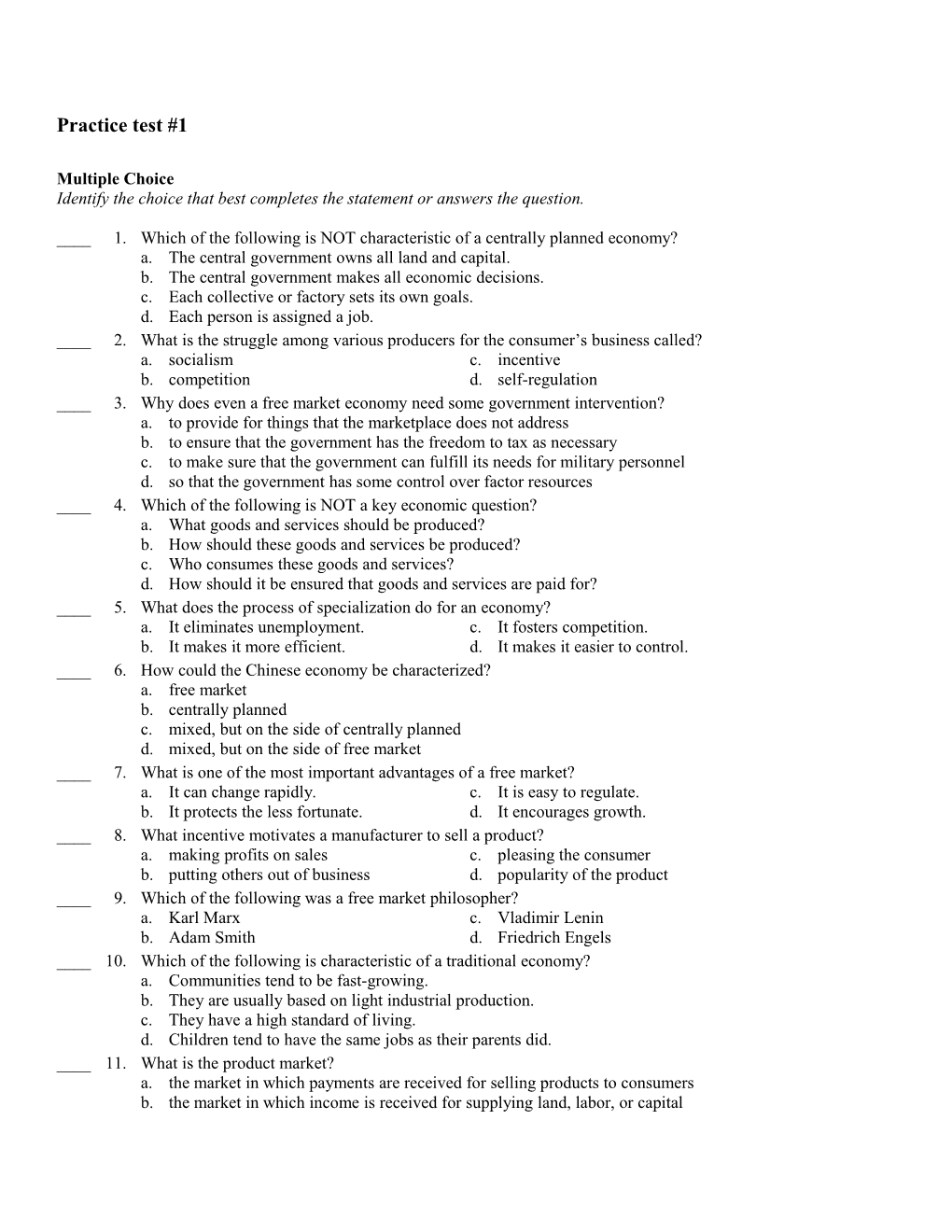 Practice Test #1