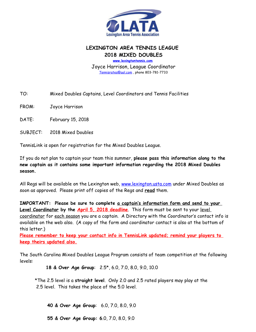 Lexington Area Tennis League (Lata)