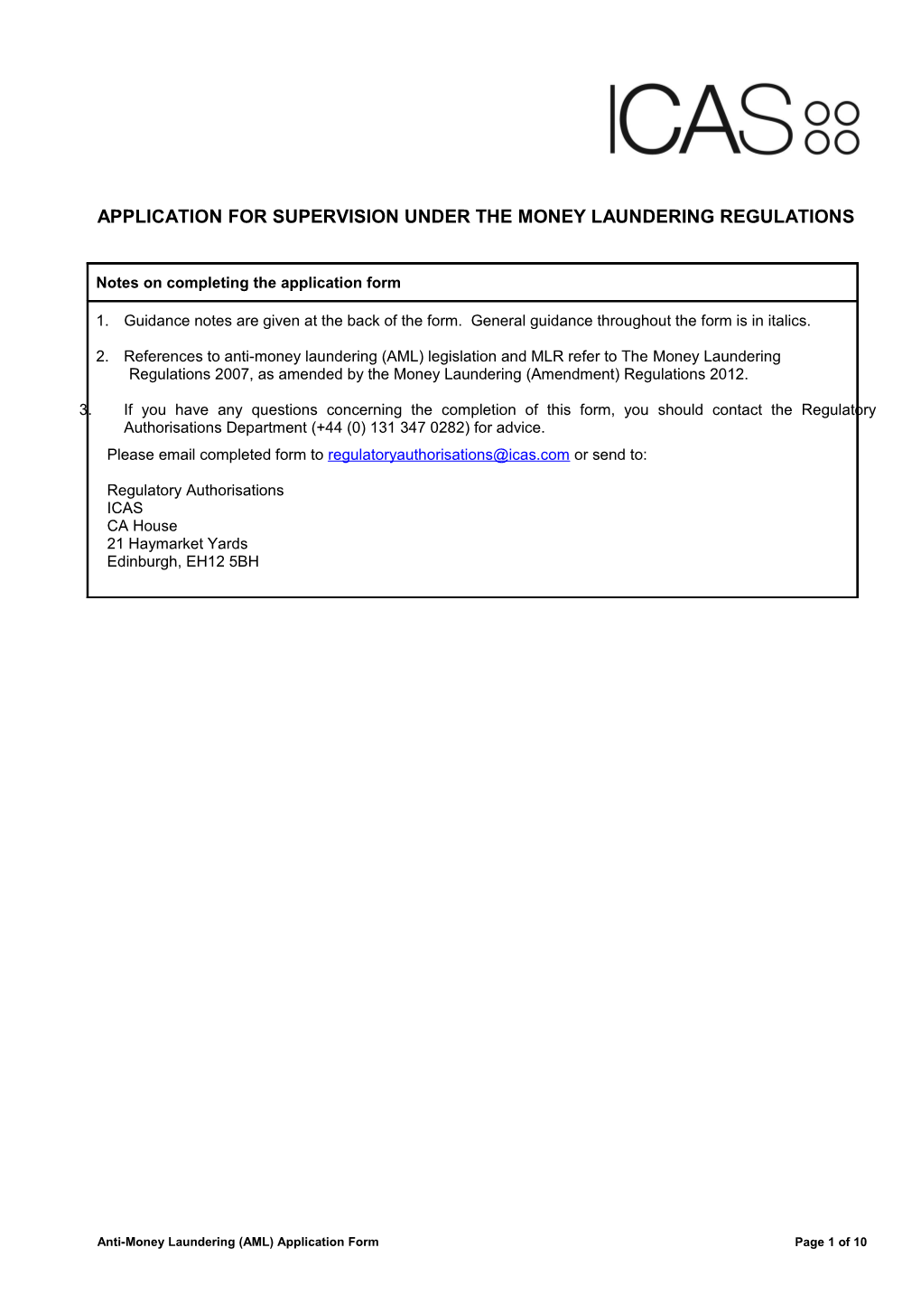 Application to Conduct Designated