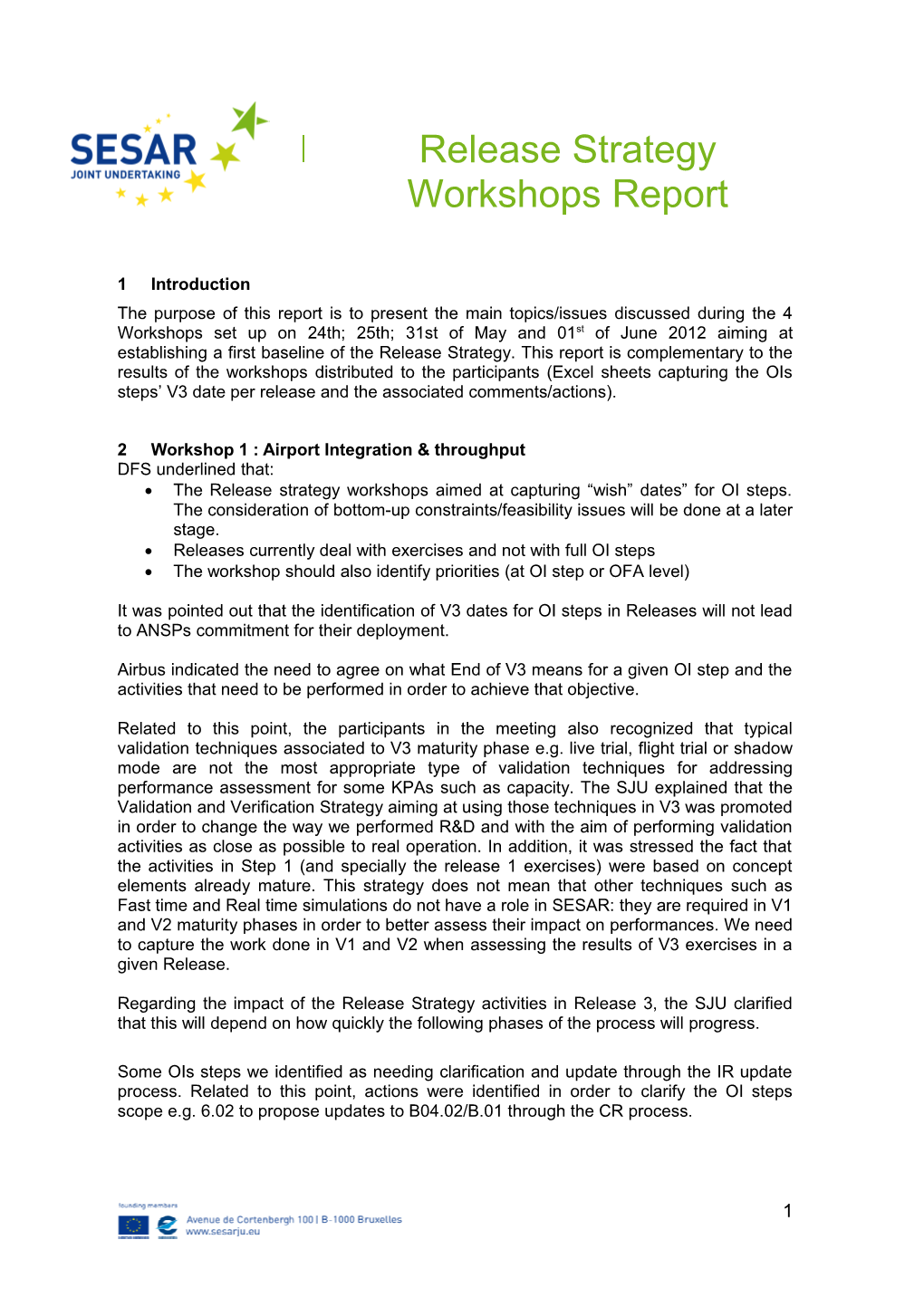 2 Workshop 1 : Airport Integration & Throughput