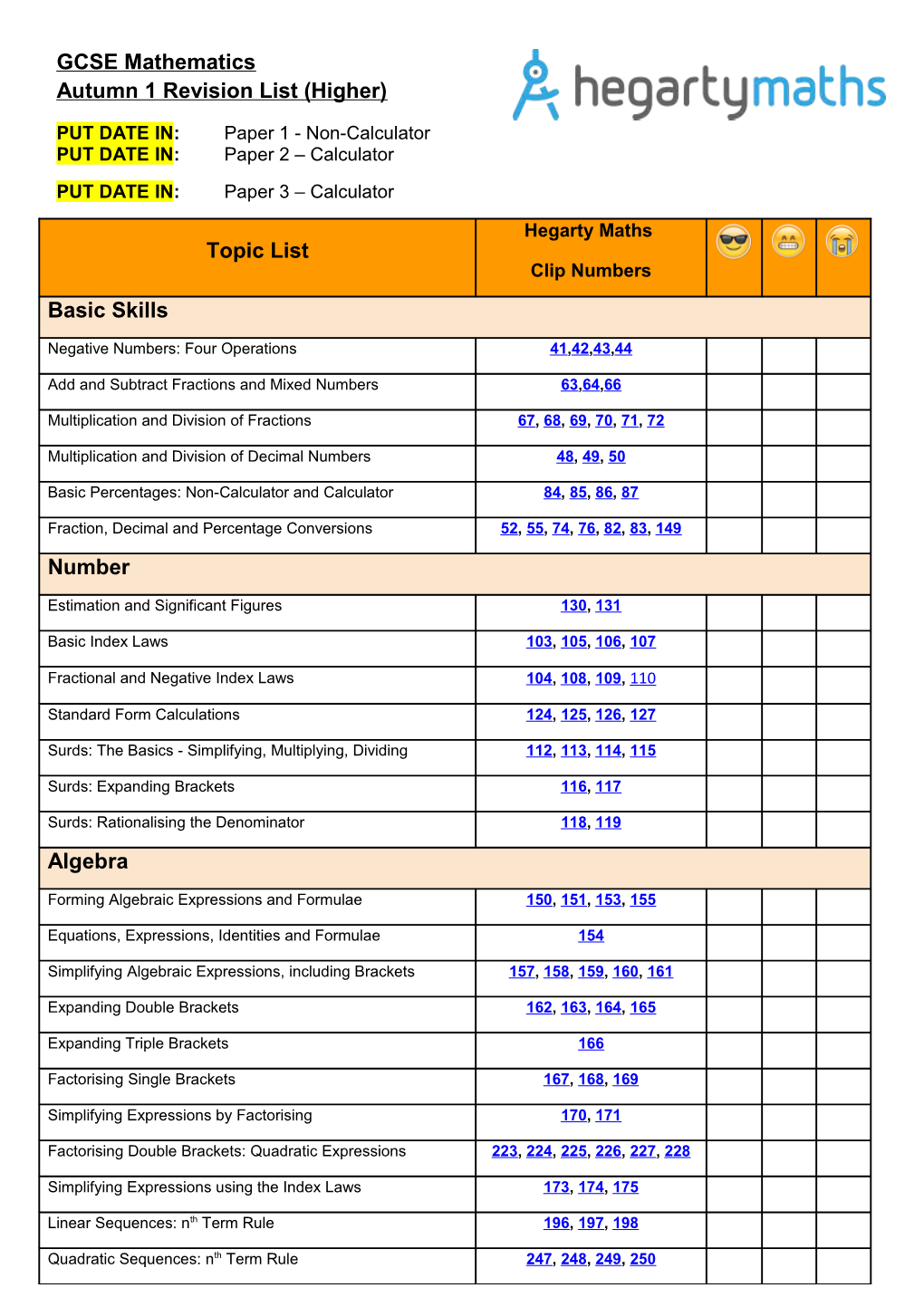 PUT DATE IN:Paper 3 Calculator