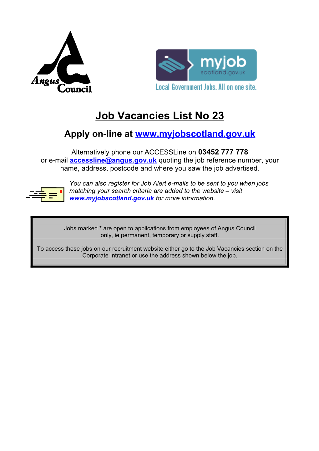 Job Vacancies List No 23
