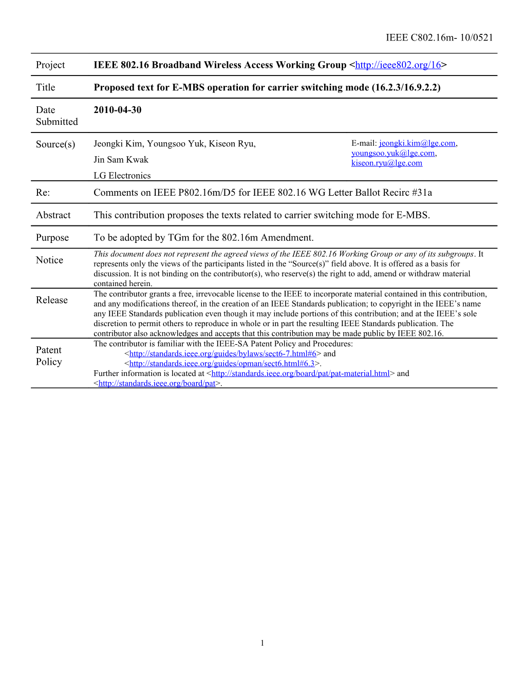 Proposed Text for E-MBS Operation for Carrier Switching Mode (16.2.3/16.9.2.2)