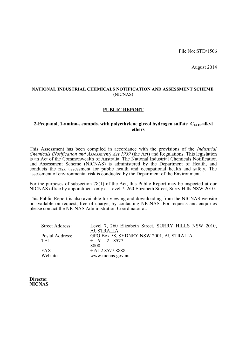 National Industrial Chemicals Notification and Assessment Scheme s48