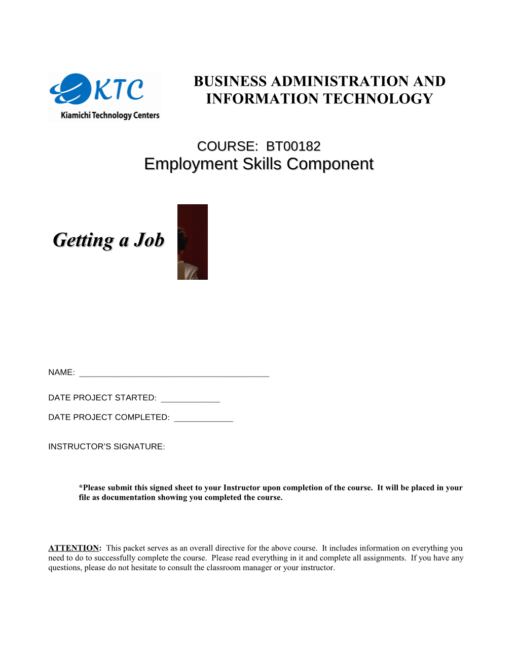 Employment Skills Component