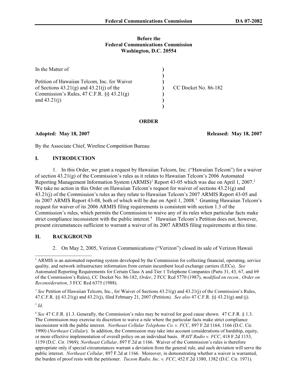 Federal Communications Commissionda 07-2082