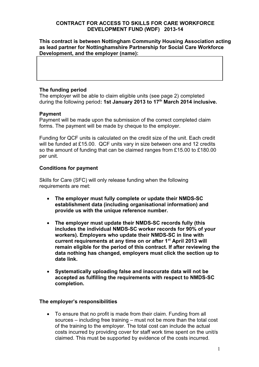 Contract for Topss Funding 2004/05