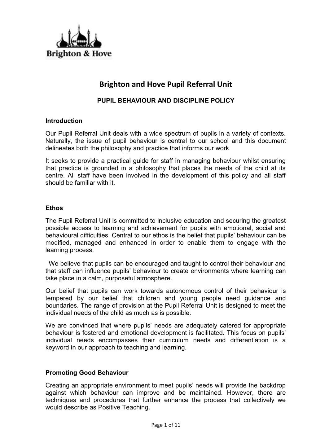 Brighton and Hove Pupil Referral Unit