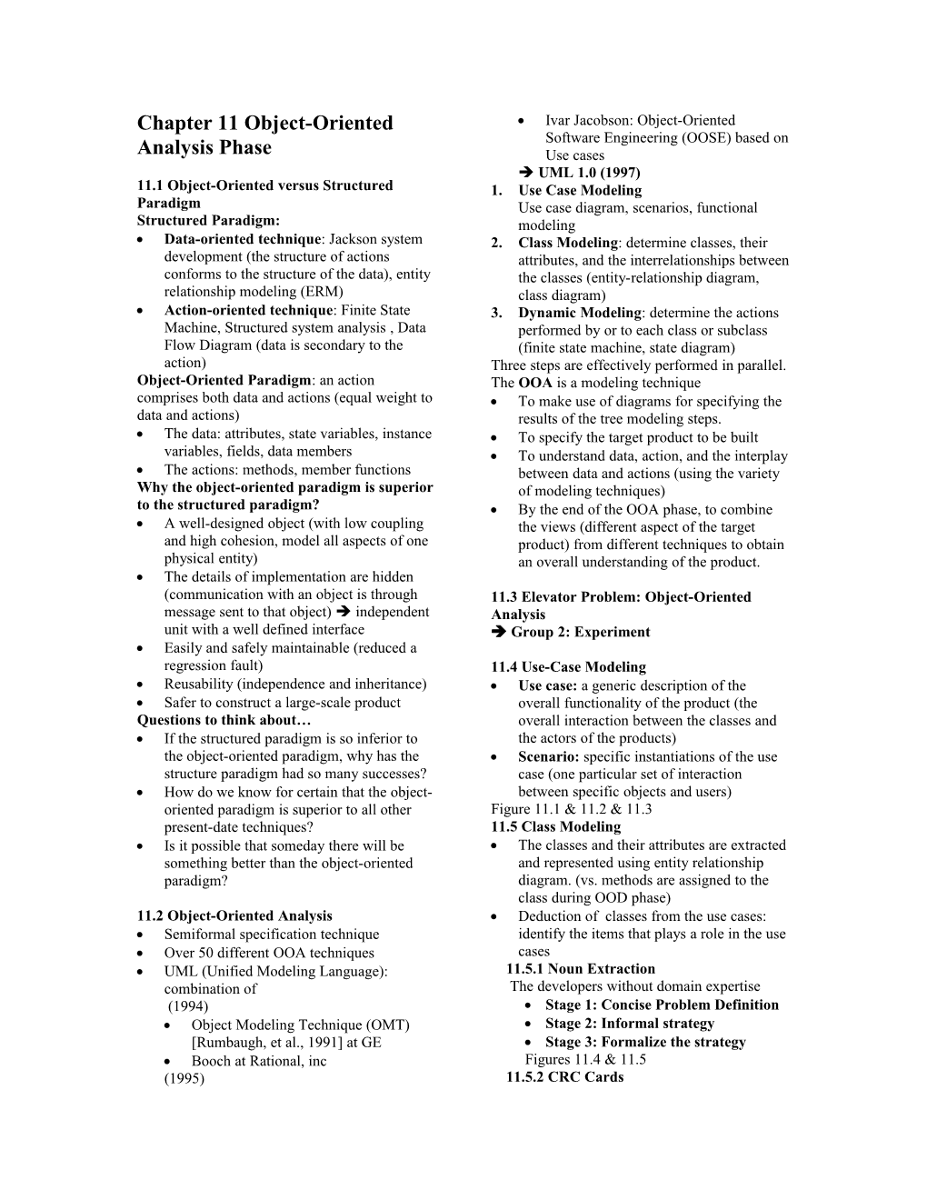 Chapter 11 Object-Oriented Analysis Phase