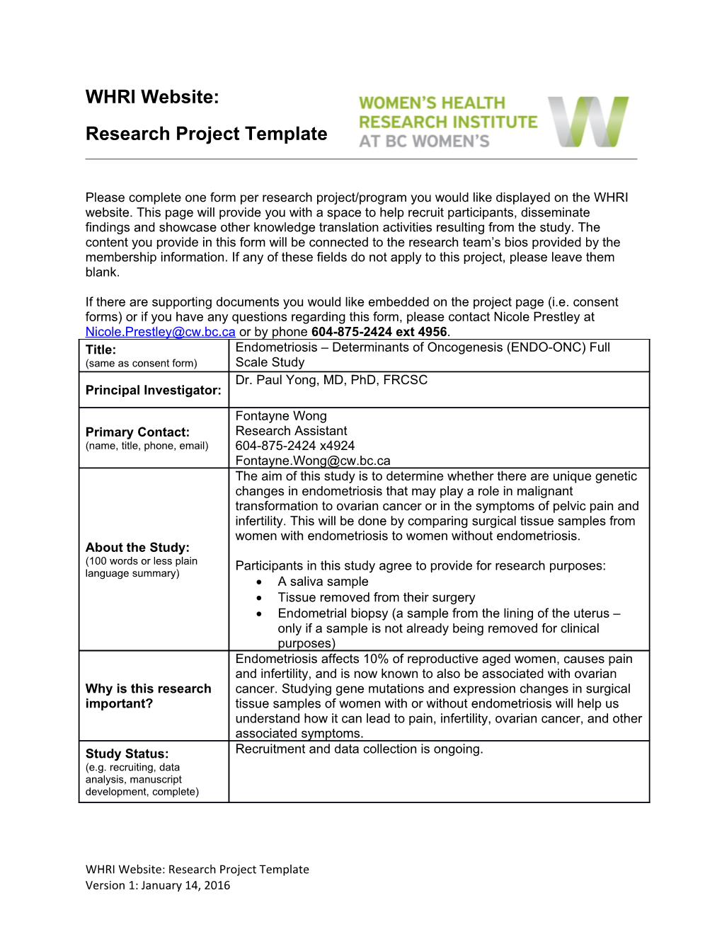 Research Project Template