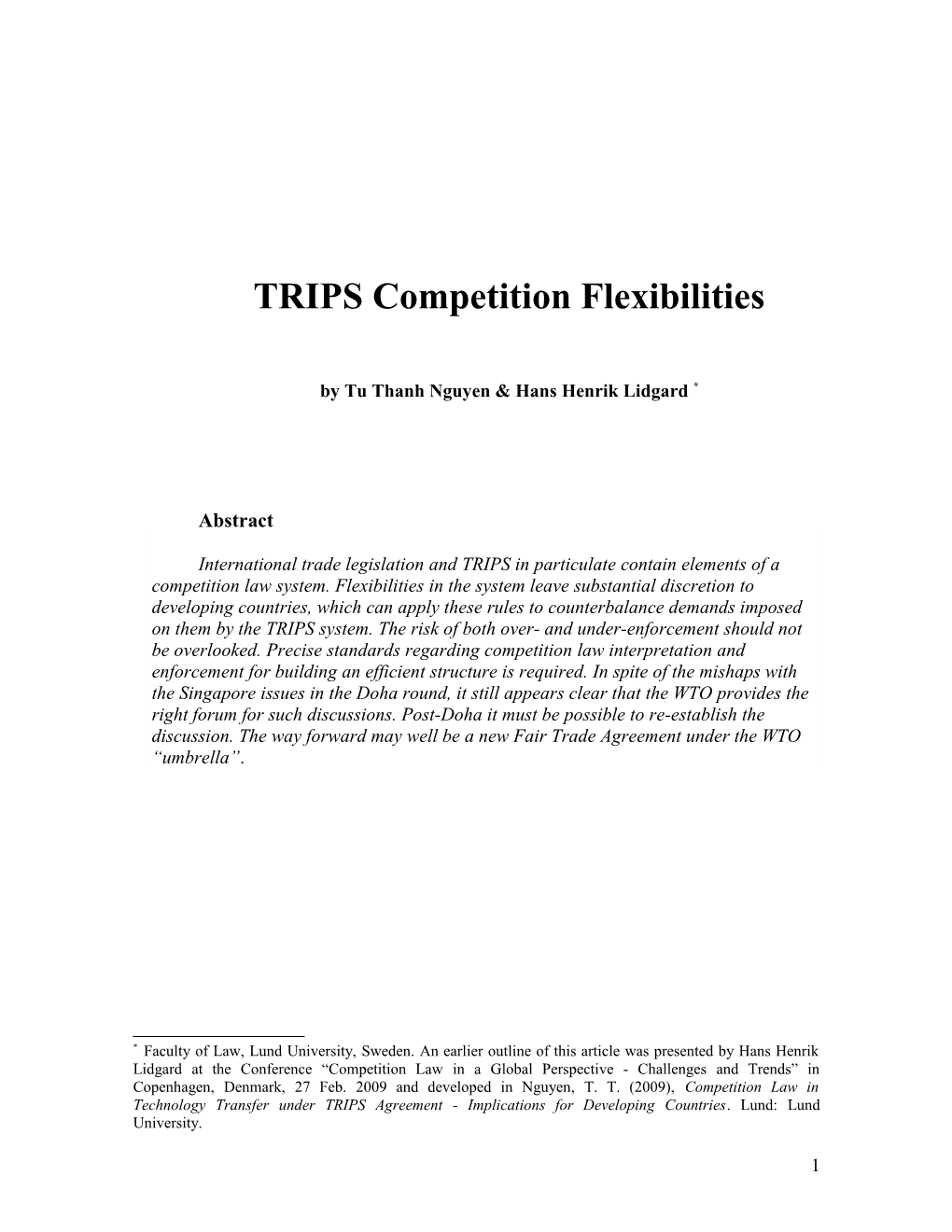 WTO Competition Law Revisited