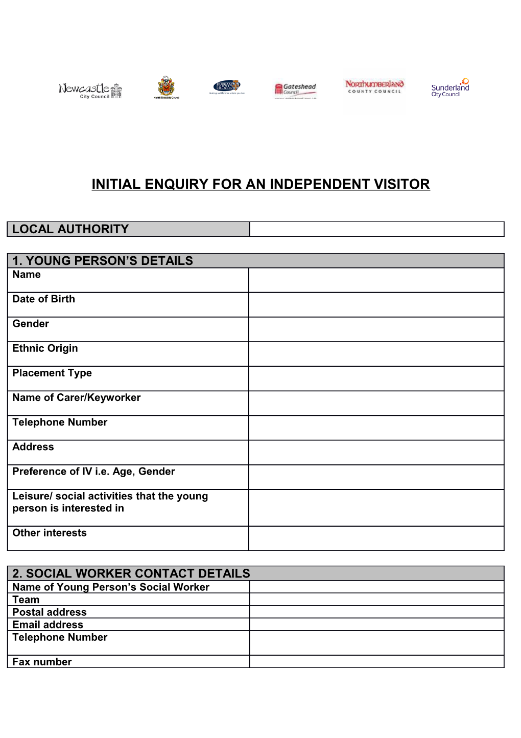 Initial Enquiry for an Independent Visitor