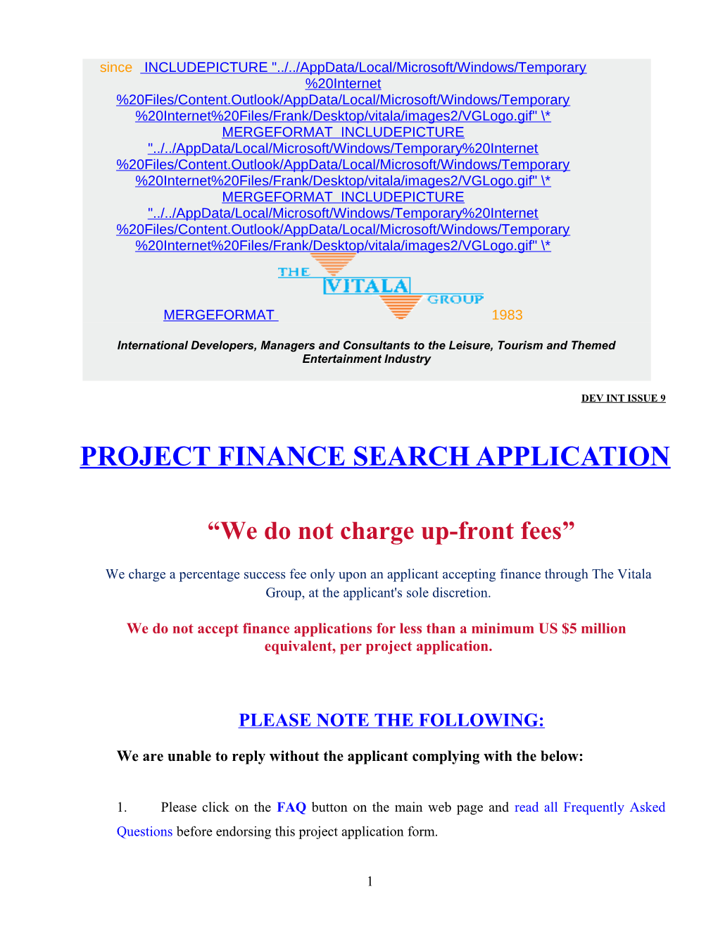 Project Finance Search Application