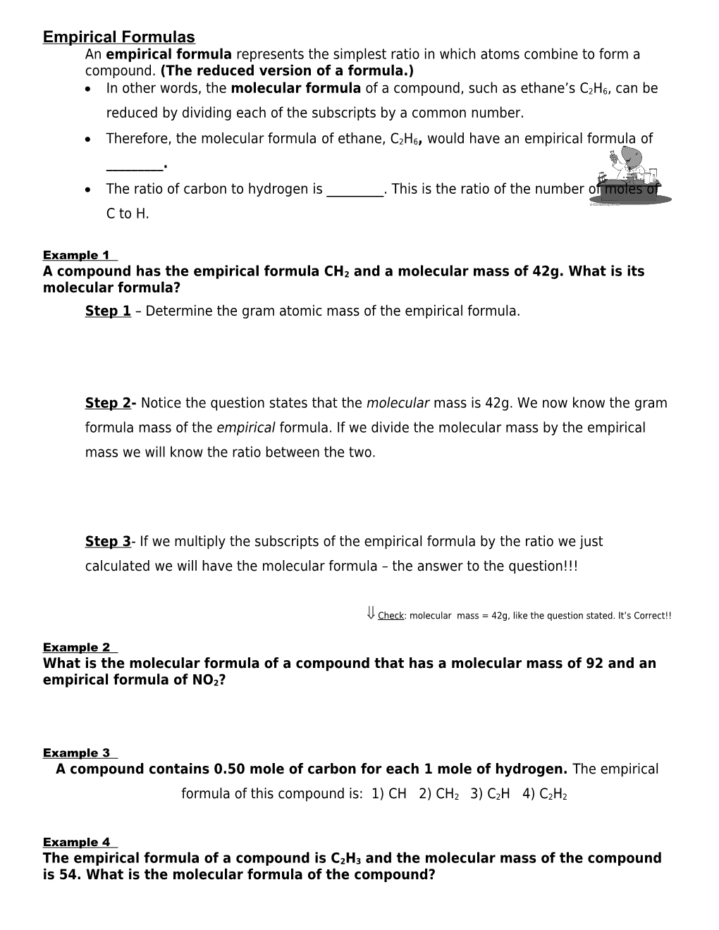 Empirical Formulas